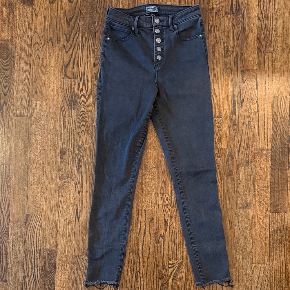 Abercrombie & Fitch Black High Rise Super Skinny Ankle Curve Love Women's Jeans